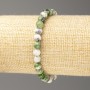 Bransoletka z szaro-zielono-białych koralików akrylowych, nefryt imitowany (sztuczny akryl), średnica 6 mm ±, długość 18 cm ±, elastyczna na gumce