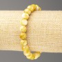 Bransoletka musztardowo-biała Oceaniczny nefryt (sztuczny akryl), średnica kulek ok. 8 mm, długość ok. 18 cm, gładkie kuleczki na elastycznej gumce
