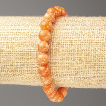 Bransoletka Koral pomarańczowy (sztuczny akryl), średnica kulek ok. 8 mm, długość 18 cm, gładkie kuleczki na elastycznej gumce
