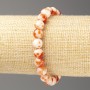 Bransoletka rudobiała oceanicznego nefrytu (sztuczny akryl), średnica 8 mm +-, długość 18 cm +-, gładka kulka na gumce