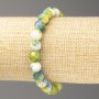 Bransoletka Oceaniczny nefryt z akrylu (sztuczny), średnica 8 mm, długość 18 cm, gładkie kuleczki na elastycznej gumce