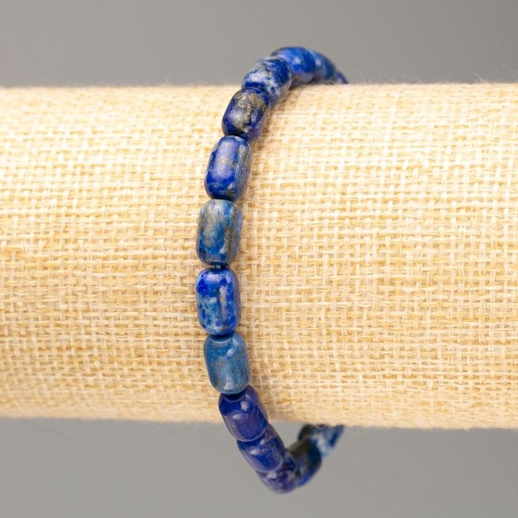 Bransoletka z lapisu lazuli na elastycznej gumce, koraliki 9 × 6,5 mm, długość 18 cm+