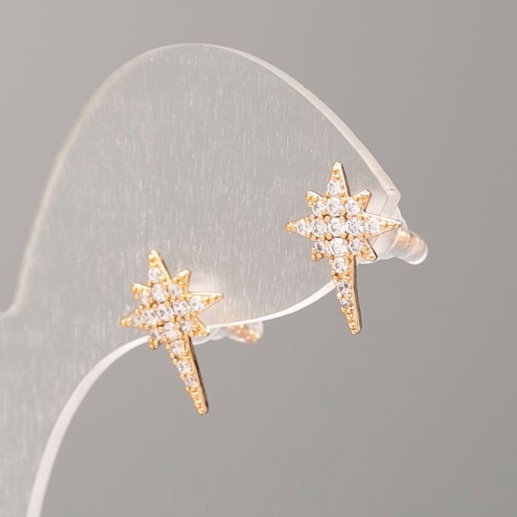Kolczyki Xuping pozłacane 18K z białymi kryształami, średnica 14x10 mm+