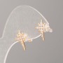 Kolczyki Xuping pozłacane 18K z białymi kryształami, średnica 14x10 mm+