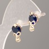 Kolczyki sztyfty Xuping z pozłacaniem 18K i niebieskim kamieniem, średnica 14,5×8 mm