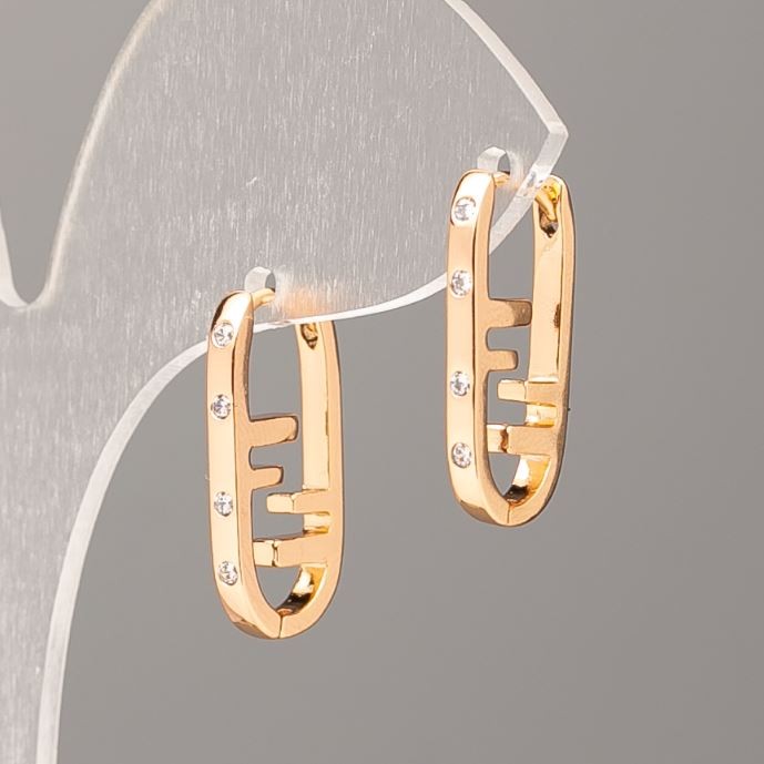 Kolczyki Xuping Pozłacane 18K z białymi cyrkoniami, średnica 21×11 mm