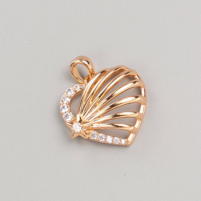 Wisiorek Xuping z pozłoceniem 18K Serce z białymi kryształami, średnica 17×16 mm+