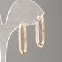 Kolczyki Xuping pozłacane 18K z białymi cyrkoniami, średnica 27x2 mm+