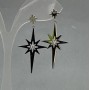 Kolczyki Xuping w kształcie gwiazdek z białymi kamieniami, średnica 22 mm, długość 4,5 cm, rodowane