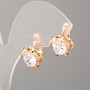 Kolczyki Xuping Pozłacane 18K z białym kryształem, średnica 12,5×11 mm