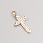 Wisiorek Xuping Krzyż pozłacany 18K z białymi cyrkoniami, średnica 26×15, 5 mm+