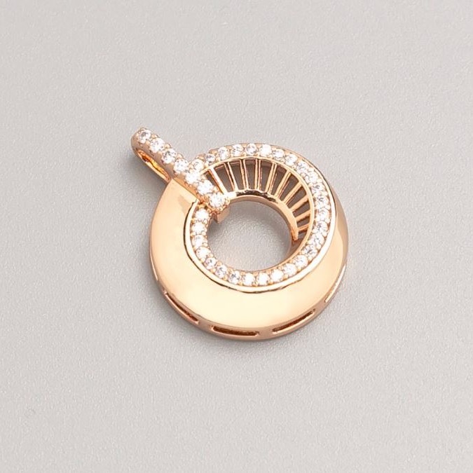 Wisiorek Xuping pozłacany 18K z białymi kryształami, średnica 20 mm+