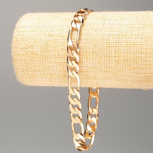 Bransoleta Xuping pozłocenie 18K, splot pancerzowy, długość 25 cm, grubość 8 mm+