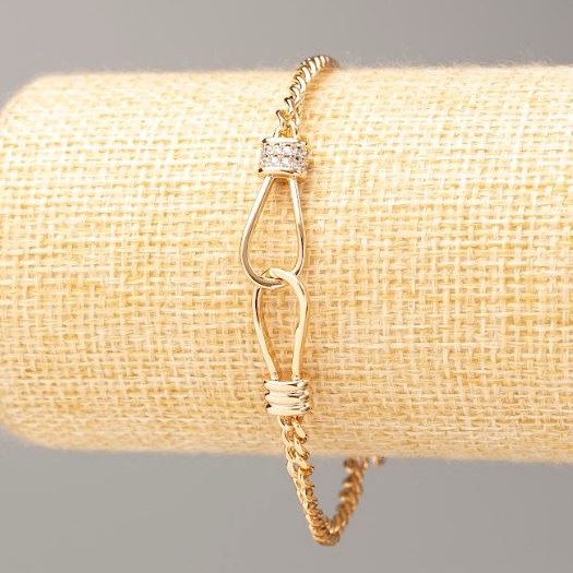 Bransoletka Xuping z pozłacaniem 18K, splot pancerny, długość 18,5–21 cm, grubość 4 mm ± z cyrkoniami