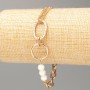 Bransoletka Xuping pozłacana 18K, długość 18–21 cm, grubość 11 mm ±, grubość 6 mm ± z białymi koralikami