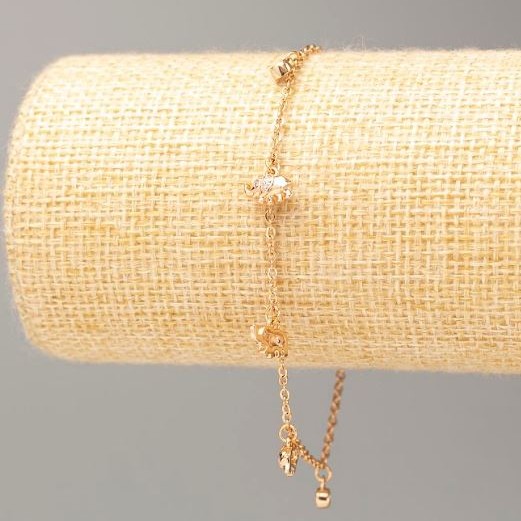 Bransoletka Xuping z pozłotą 18K, długość 17–20 cm, grubość około 2 mm, z kryształami