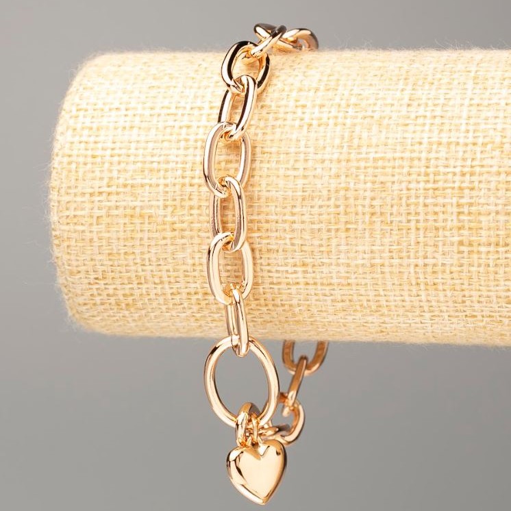 Bransoleta Xuping Pozłacana 18K «Serce» długość 21 cm, grubość 8,5 mm+