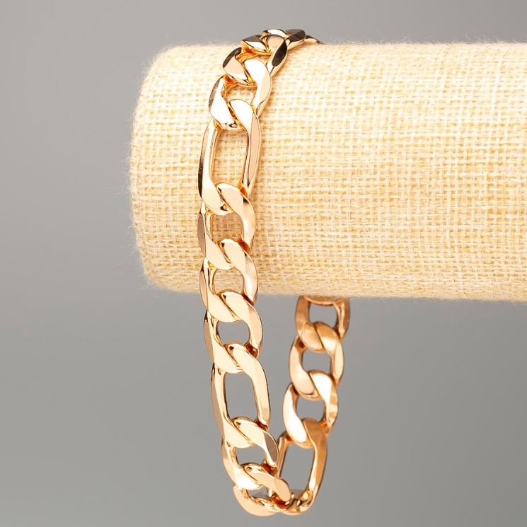 Bransoletka Xuping Pozłota 18K splot pancerzowy, długość 25,5 cm, grubość 12 mm+