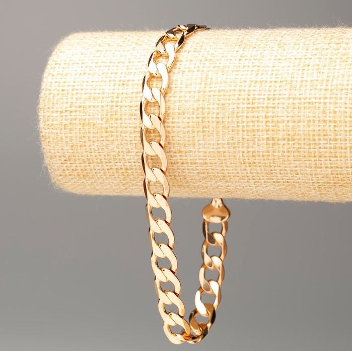 Bransoletka Xuping Pozłocenie 18K splot pancerzowy, długość 25 cm, grubość 8,5 mm