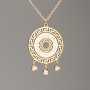 Łańcuszek Xuping pozłacany w odcieniu cytrynowym z zawieszką 32×23 mm +/- (z białymi cyrkoniami), długość 41–45 cm +/-, grubość 1,5 mm+