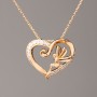 Łańcuszek Xuping pozłacany z zawieszką w kształcie serca, średnica 17×15 mm ± (białe kryształy), długość 45–50 cm ±, grubość 1 mm ±