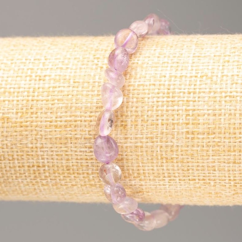 Bransoleta z naturalnego ametystu fasetowanego, średnica 12x5–8x4 mm, długość 18 cm na elastycznej gumce