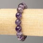 Bransoletka z naturalnego ametystu na gumce, gładkie kuleczki o średnicy około 12 mm, długość około 18 cm