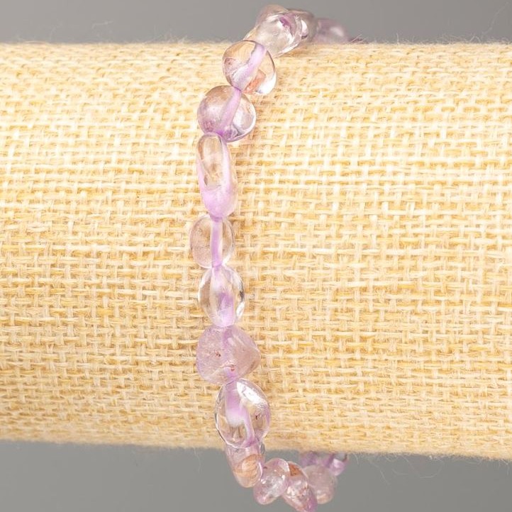 Bransoletka z naturalnego ametystu – kamienie galetowe, średnica 8x5 mm, długość 18 cm