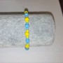Bransoletka „Ukraina” z czeskiego kryształu fasetowany rondel na gumce, średnica 6×4 mm ±, średnica 3×2 mm ±, długość 18 cm+