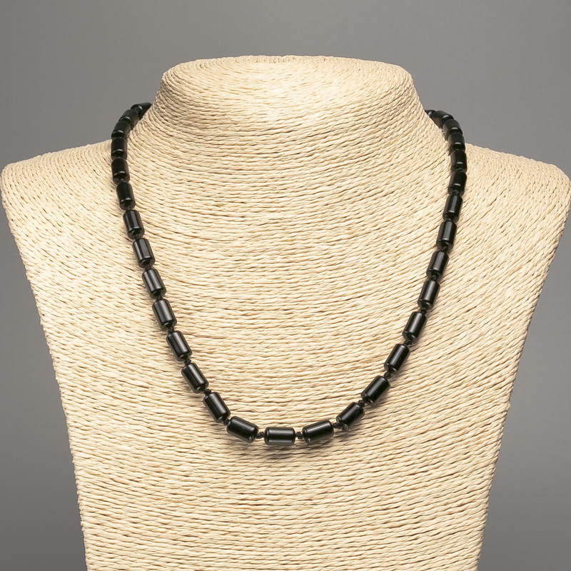 Naszyjnik z agatu (prasowany) gładki cylindryczny, średnica 10×6 mm +-, długość 48 cm +