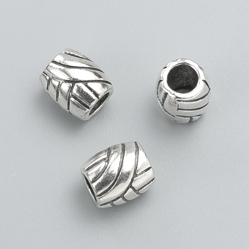 Koralik-wstawka, średnica 9×8 mm, fasetowany, opakowanie 12 szt. ± kolor metalu „srebro”