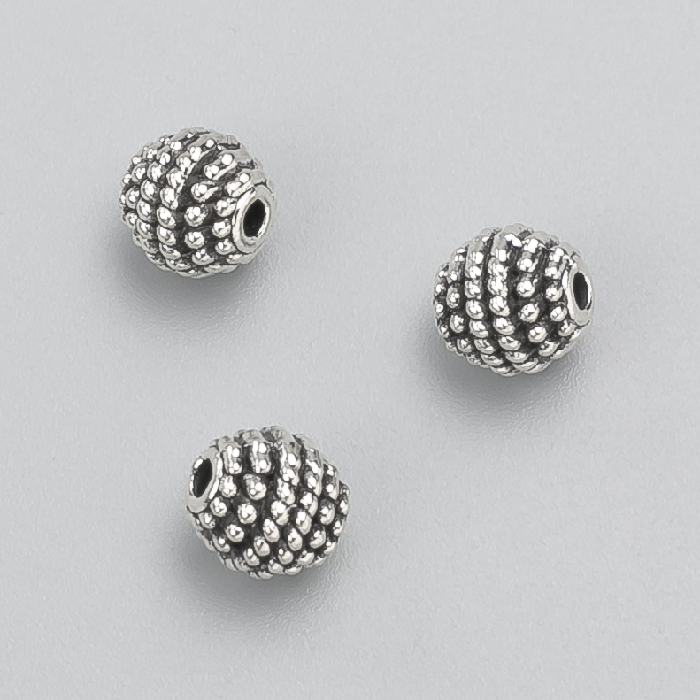 Koralik-wstawka srebrzysta, średnica 8 mm +/- fasetowana, opakowanie 20 g, 15 sztuk, kolor metalu 'srebro'