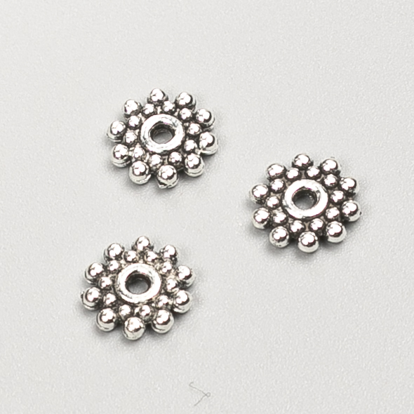 Koralik-wstawka do biżuterii, średnica 8×2 mm, opakowanie 20 g, 55 szt. ± kolor metalu 'srebro'