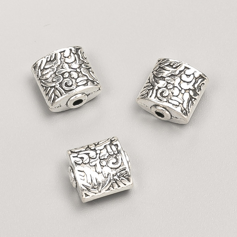 Koralik-wkładka, średnica 10×5 mm, opakowanie 20 g, 9 szt. ±, kolor metalu 'srebro'