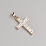 Wisiorek Xuping pozłacany 18K — Krzyż z białymi cyrkoniami, średnica 26×16 mm, długość 32 mm