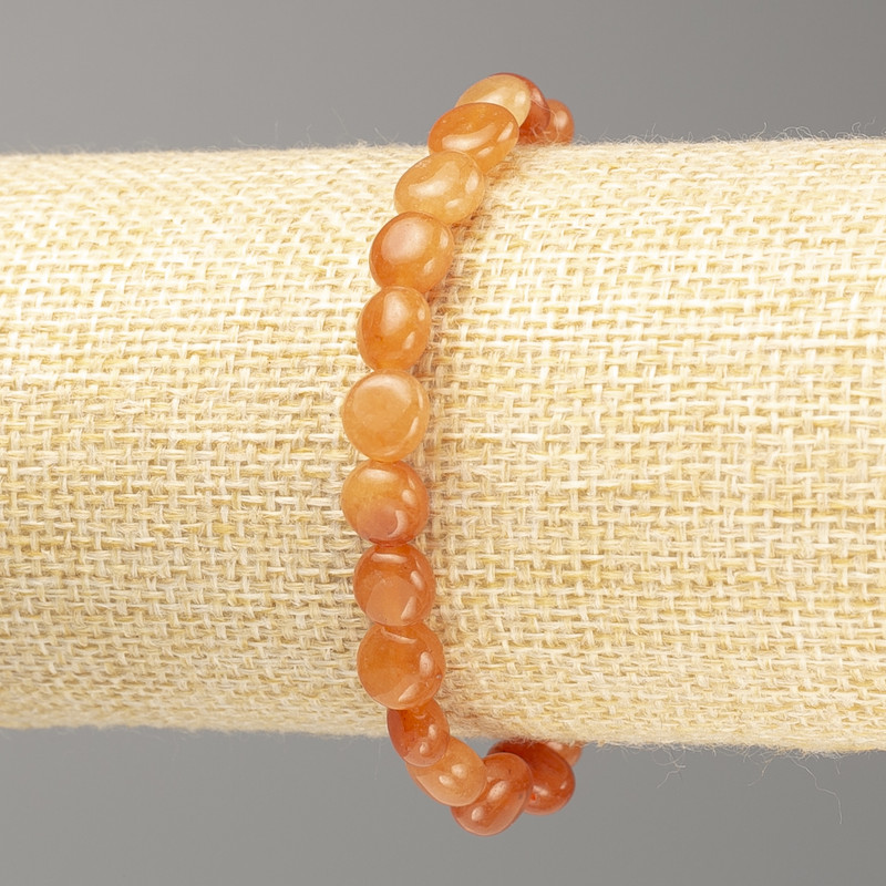 Bransoletka z karneolu – naturalny kamień fasetowany na gumce, długość 18 cm, średnica 7×8 mm