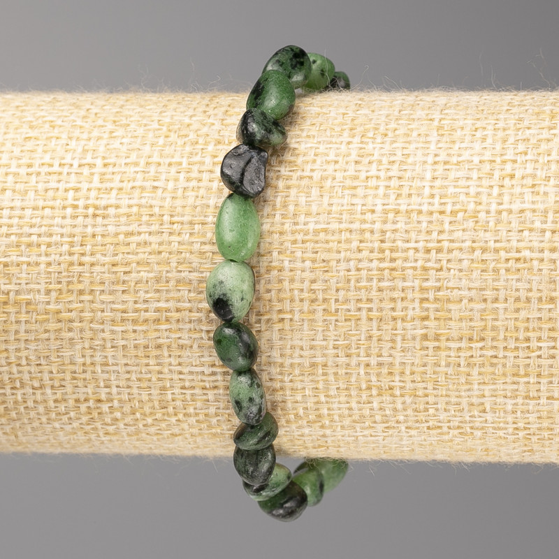 Bransoletka z kamienia zozytu, fasetowana, o wymiarach 6×10 mm, na elastycznej gumce, długość 18 cm+