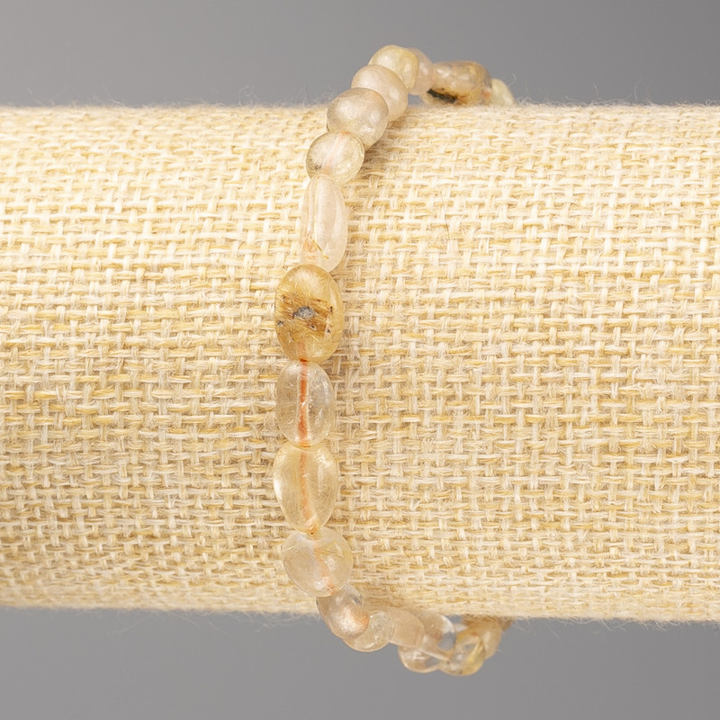 Bransoletka z cytrynu – galetowe koraliki, średnica 7×7 mm, na elastycznej gumce, długość 18 cm+