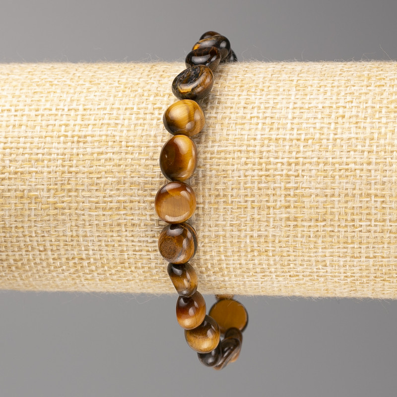 Bransoletka z kamienia Tygrysie Oko fasetowana, średnica 8×8 mm ± na elastycznej gumce, długość 18 cm+
