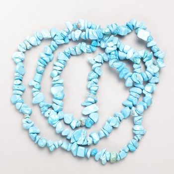 Koraliki turkusowe (kwarc sztuczny) drobiny na żyłce, średnica 7x3 mm, długość 86 cm