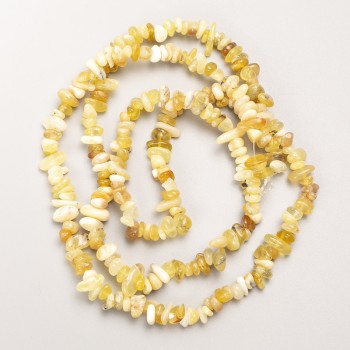 Koraliki z żółtego turkusu z naturalnego kamienia, drobiny na żyłce, średnica 7×3 mm, długość 80 cm ±