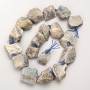 Koraliki z labradorytu, nieobrobiony naturalny kamień, na nitkę, Ø 20×25 mm ±, długość 41 cm ±