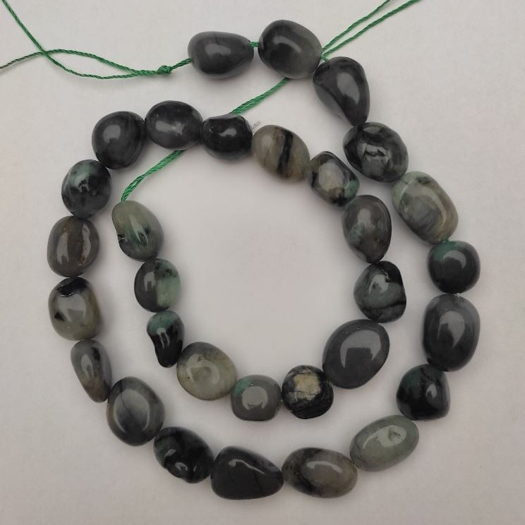 Koraliki z agatu mechowego, fasetowane, naturalny kamień, o wymiarach 10×13 mm, długość ok. 39 cm na żyłce