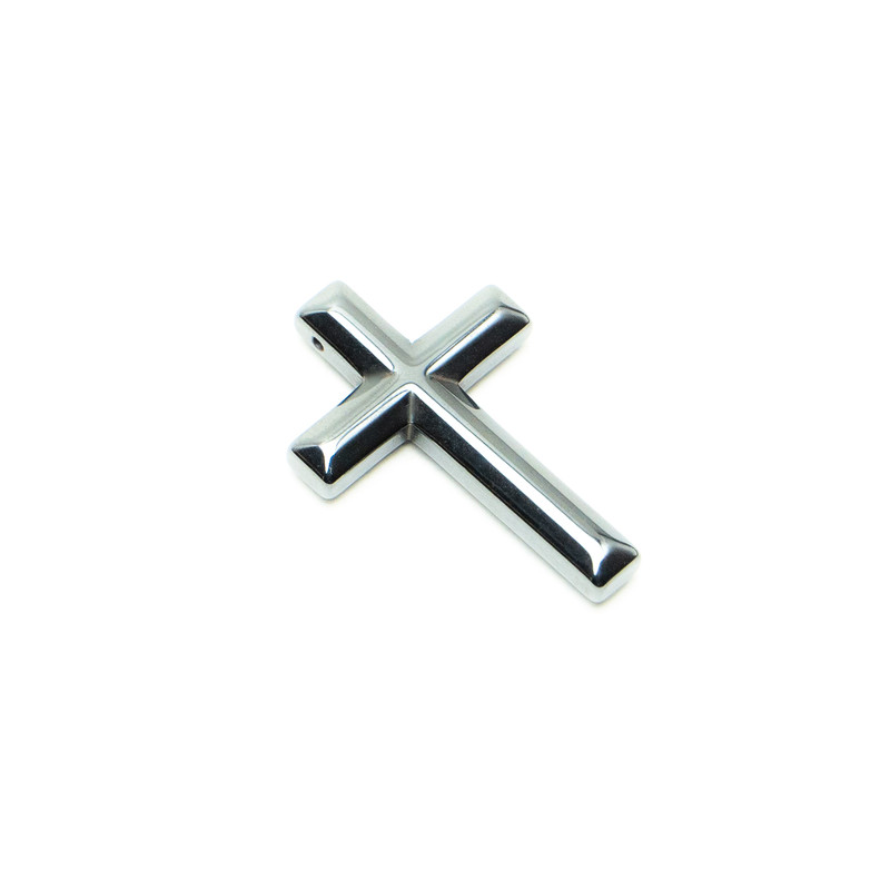 Wisiorek Krzyż z hematitu, wymiary 31×43×6 mm+