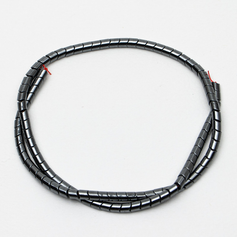 Koraliki z hematitu w zygzaku, średnica 4×5 mm, długość 41 cm na nitce