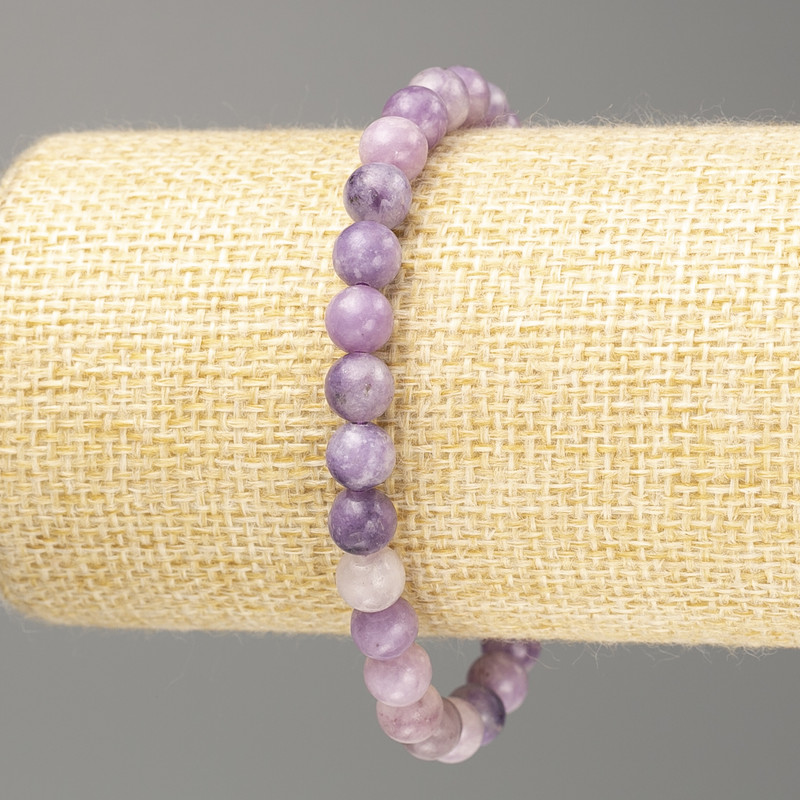 Bransoletka z lepidolitu (sztuczny akryl) gładka kulka, średnica około 6,5 mm, długość 18 cm (elastyczna)
