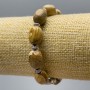 Bransoletka z pejzażowego jaspisu, naturalny kamień, średnica 10x14 mm, długość 18 cm (rozciągana), koraliki baryłkowe, ze srebrzystymi wstawkami