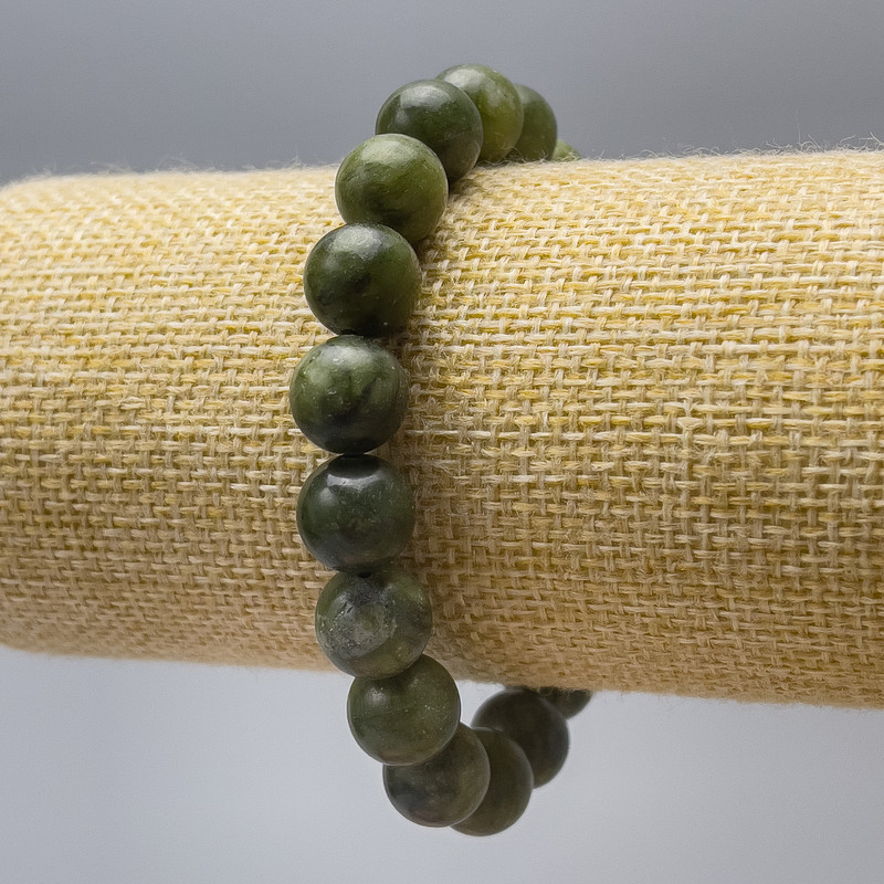 Bransoletka z jadeitu sztucznego (kulek akrylowych), gładkie kuleczki o średnicy 10,5 mm, długość 18 cm (elastyczna)