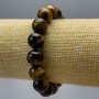 Bransoletka z tygrysiego oka, naturalny kamień, gładka kuleczka, średnica 12 mm, długość 18 cm (stretch)