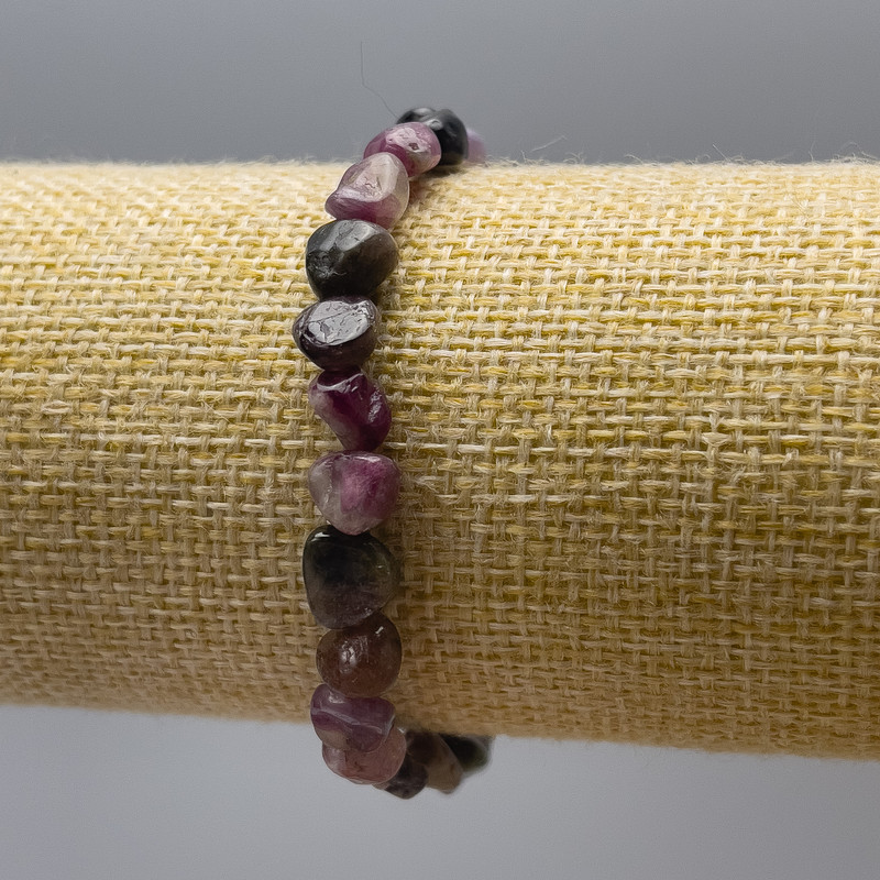 Bransoletka z turmalinu, naturalny kamień, fasetowana, średnica 5×7 mm, długość 18 cm (rozciągliwa)